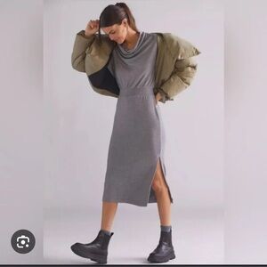 Anthropologie Draped Cowl Neck Maxi Dress